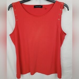 Ivanka Trump Orange Sleeveless Shirt Sz L